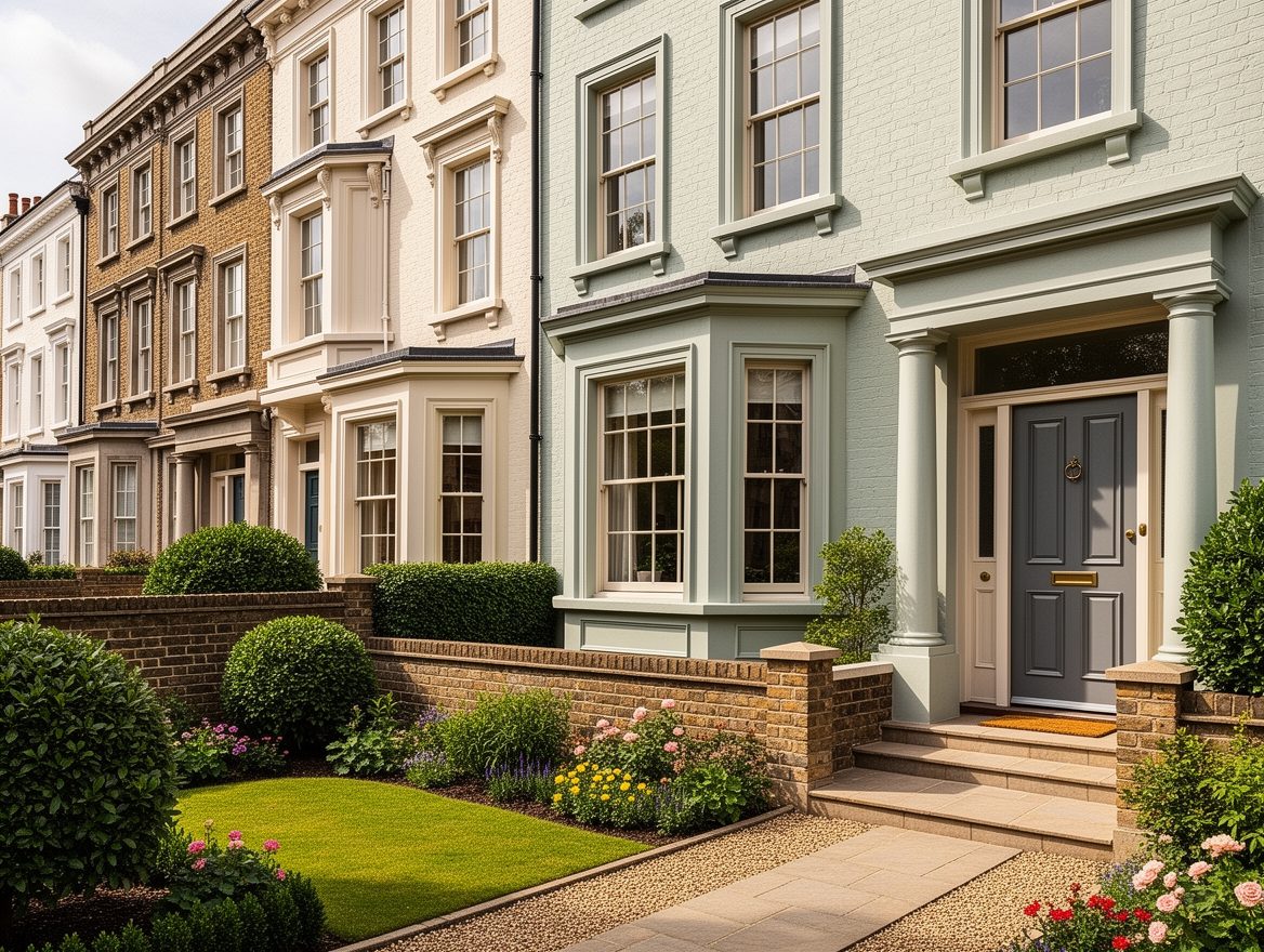 Elegant British home exterior with freshly painted woodwork